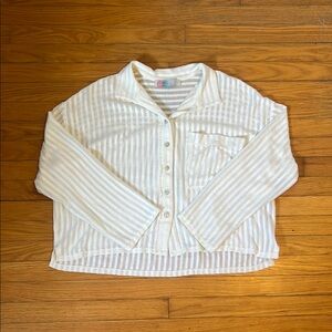 Free People White Button-Up Shirt